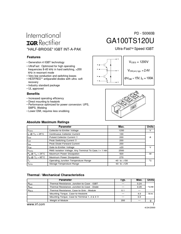 GA100TS120U International Rectifier