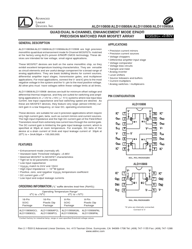 ALD110908A Advanced Linear Devices