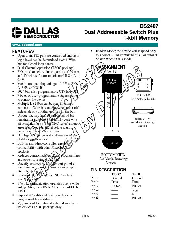 DS2407 Dallas Semiconducotr