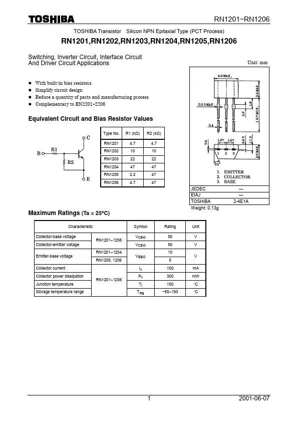 RN1202 Toshiba Semiconductor