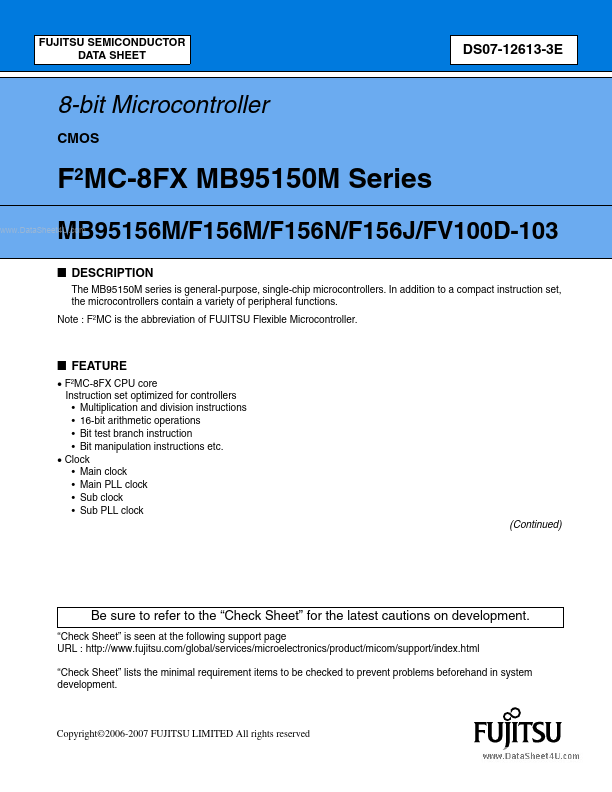 <?=MB95F156M?> डेटा पत्रक पीडीएफ