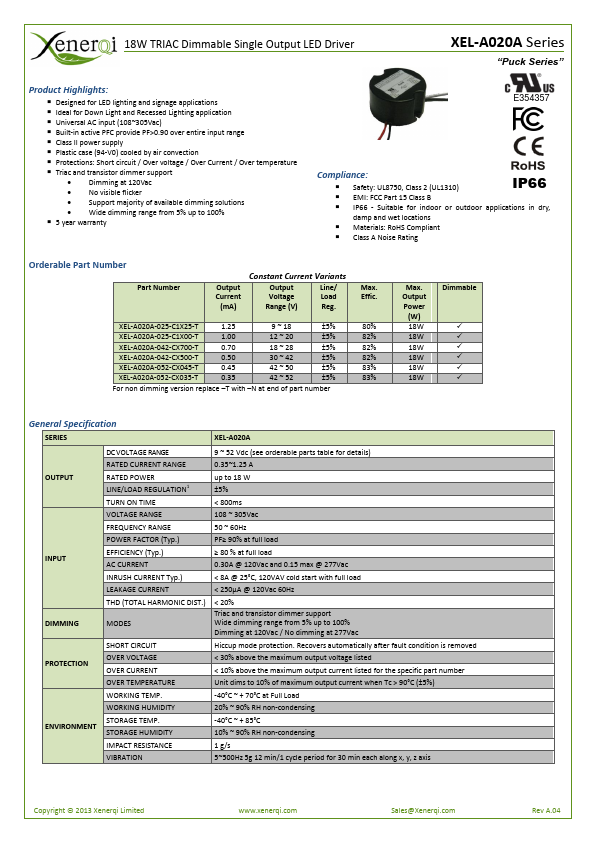 <?=XEL-A020A-052-CX045-T?> डेटा पत्रक पीडीएफ