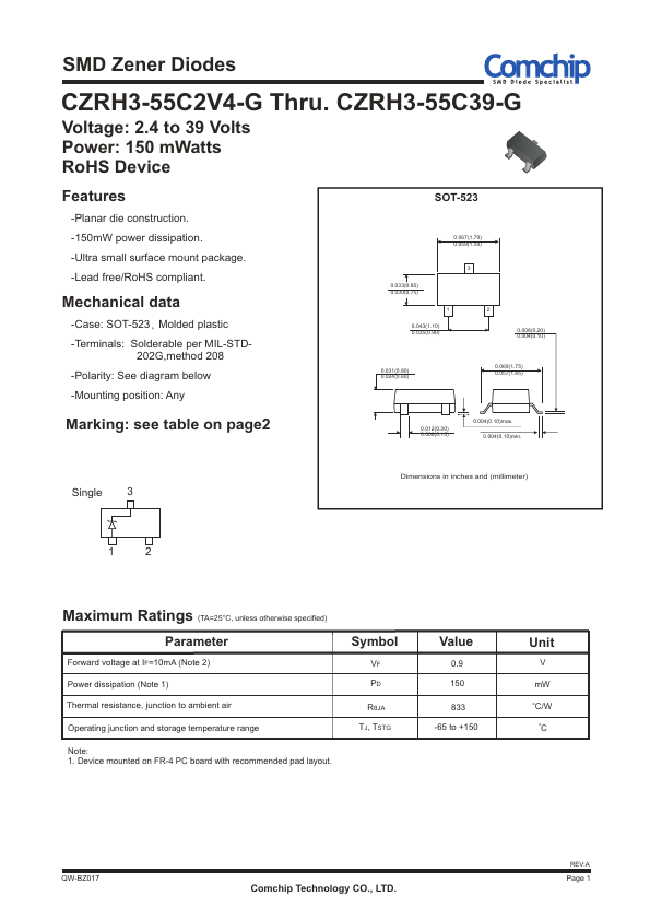 CZRH3-55C3V6 Comchip Technology