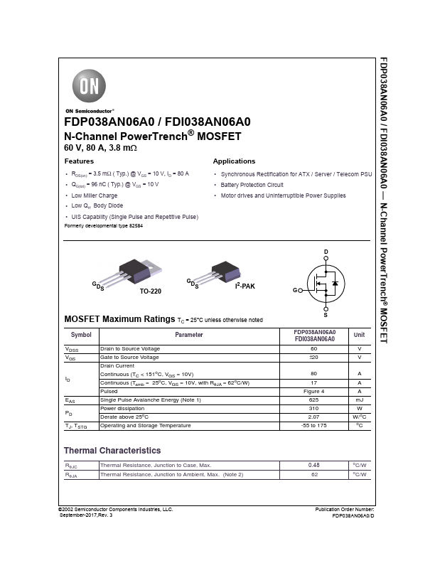 <?=FDI038AN06A0?> डेटा पत्रक पीडीएफ