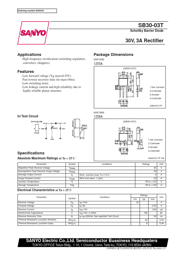 SB30-03T Sanyo Semicon Device