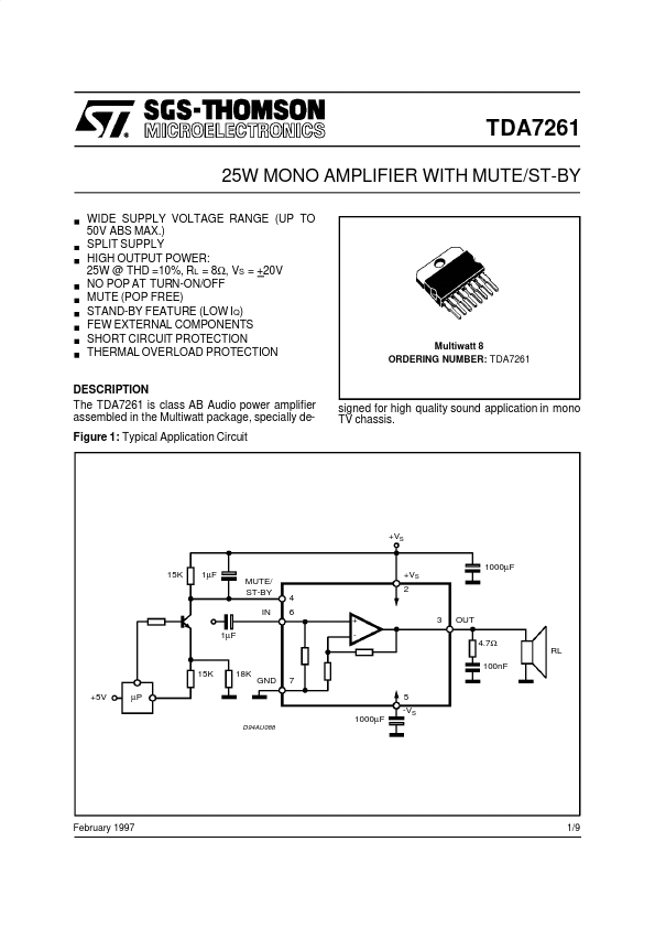TDA7261 ST Microelectronics