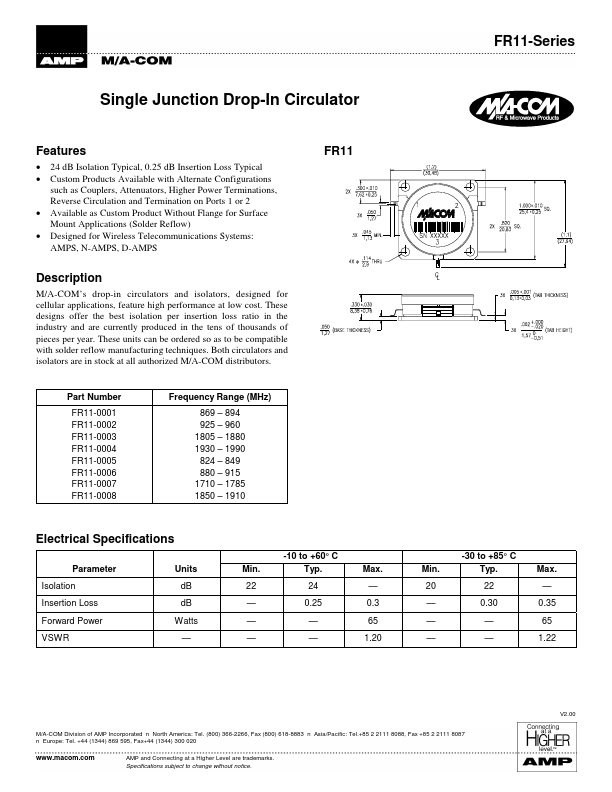 FR11-0008 Tyco Electronics