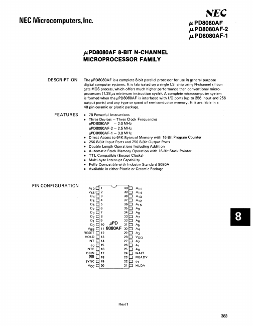 <?=UPD8080AF-1?> डेटा पत्रक पीडीएफ