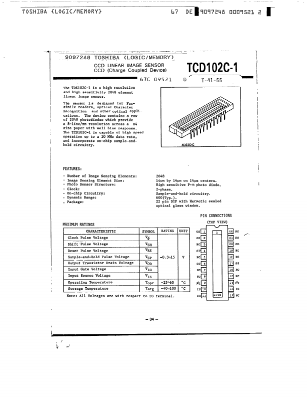 <?=TCD102C1?> डेटा पत्रक पीडीएफ