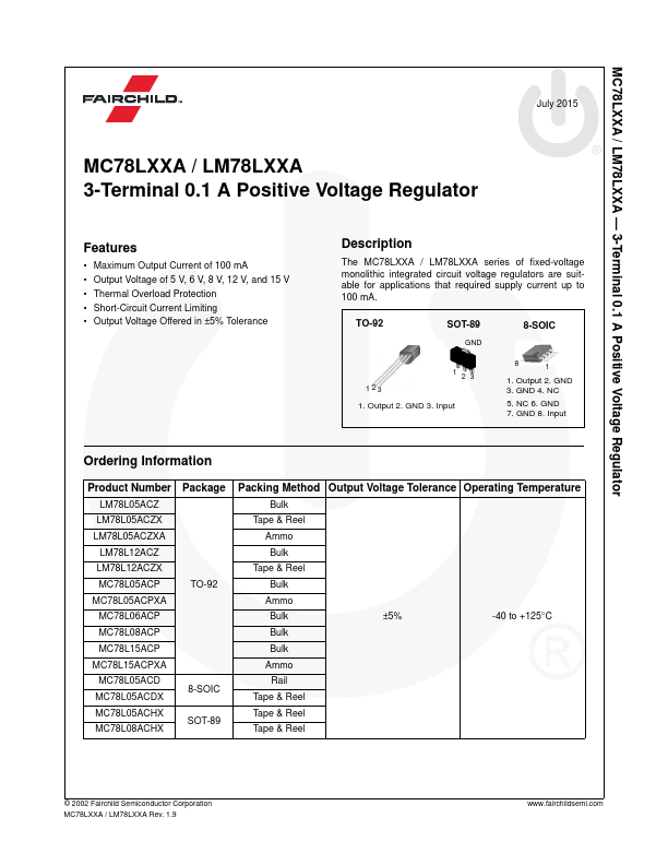 LM78L08 Fairchild Semiconductor