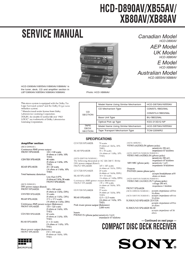 HCD-XB55AV