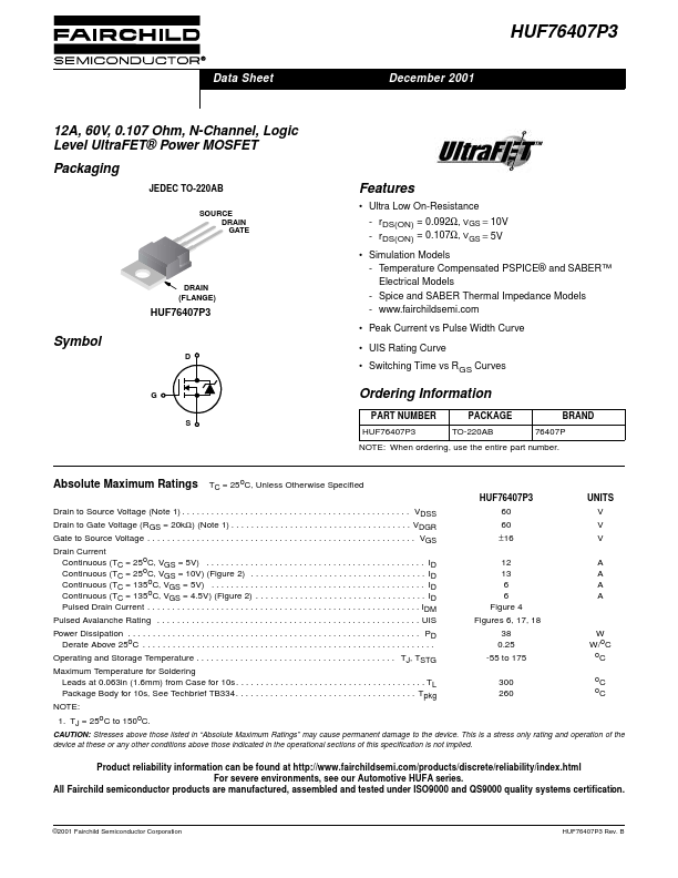 HUF76407P3