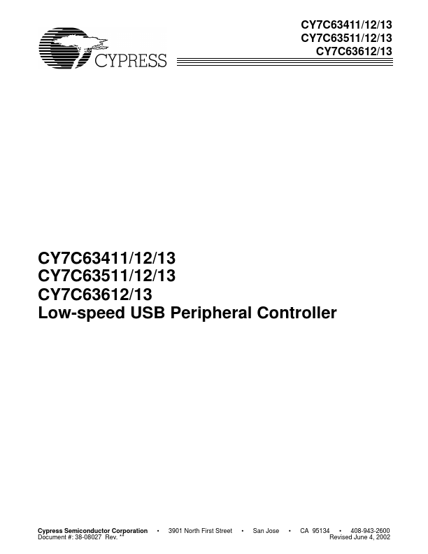CY7C63513 Cypress Semiconductor