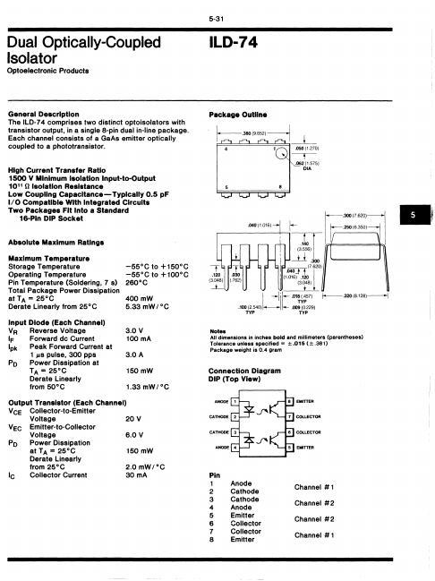 ILD-74 Fairchild Semiconductor