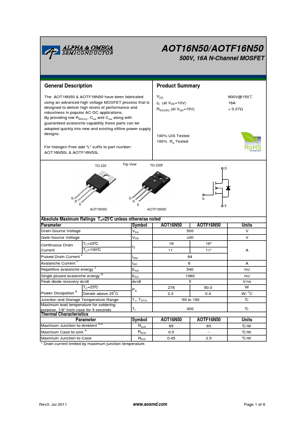 AOTF16N50