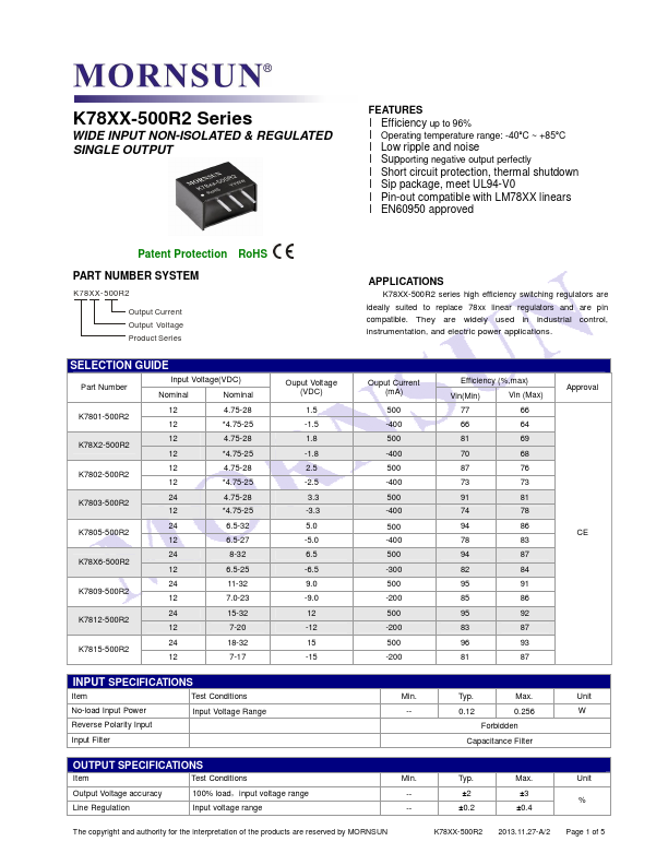 <?=K7805-500R2?> डेटा पत्रक पीडीएफ