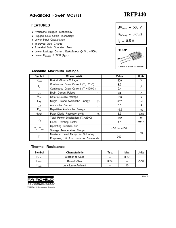 IRFP440 Fairchild Semiconductor