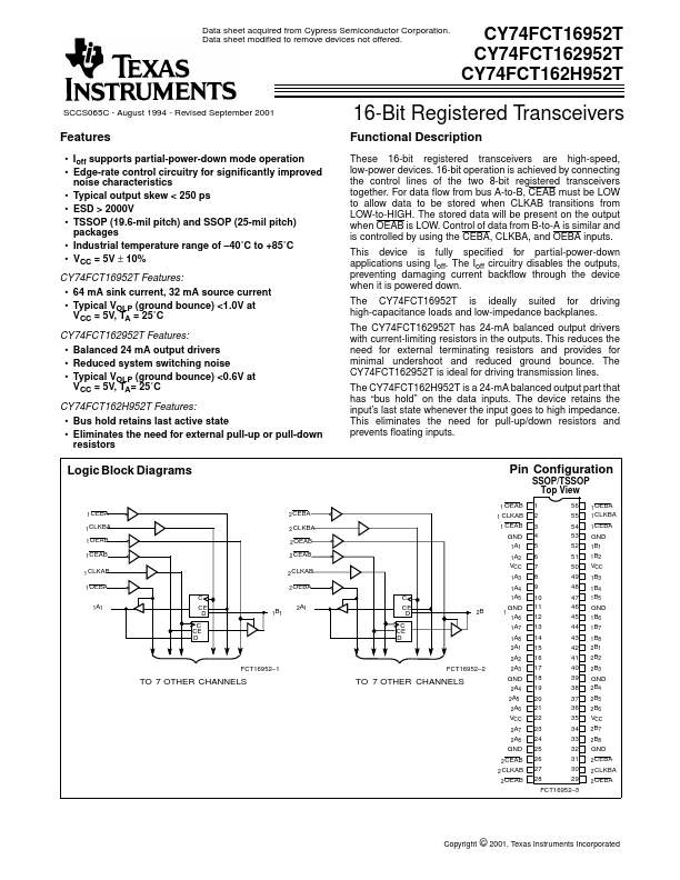 CY74FCT162952T