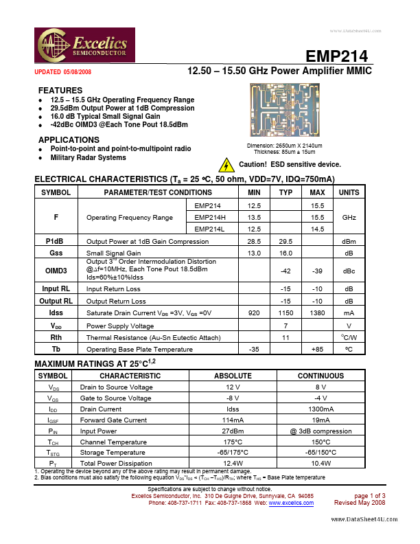 EMP214 Excelics Semiconductor