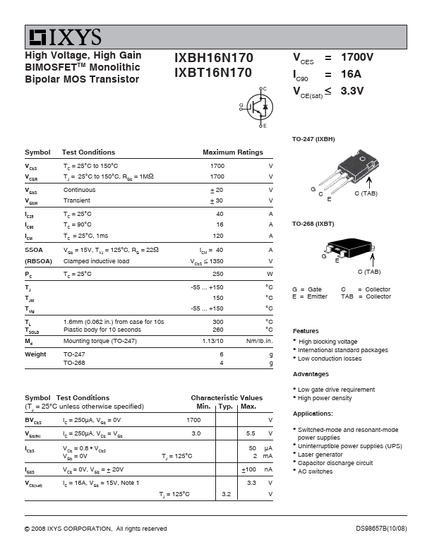 IXBT16N170