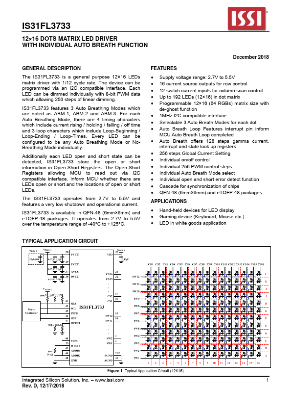 IS31FL3733 ISSI