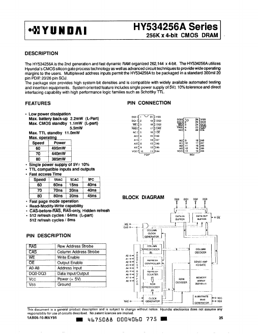 HY534256ALS Hynix Semiconductor