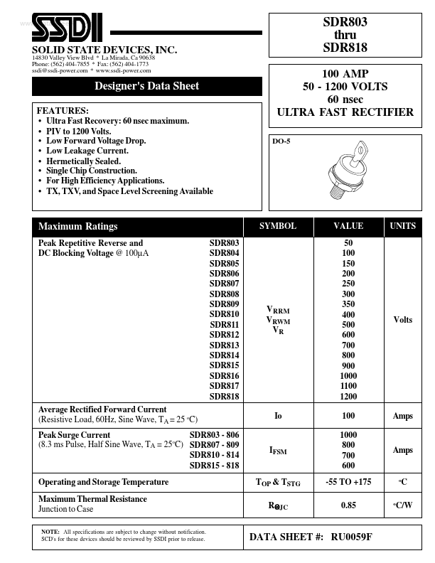 SDR818 SSDI