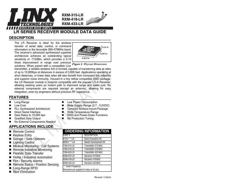 RXM-418-LR Linx Technologies