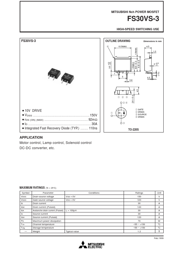 FS30VS-3 Mitsubishi Electric Semiconductor