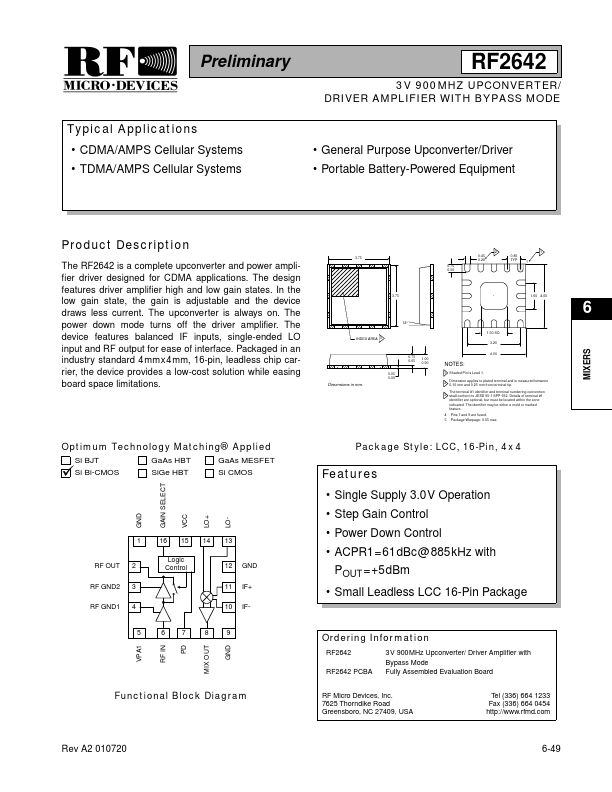 RF2642 RF Micro Devices