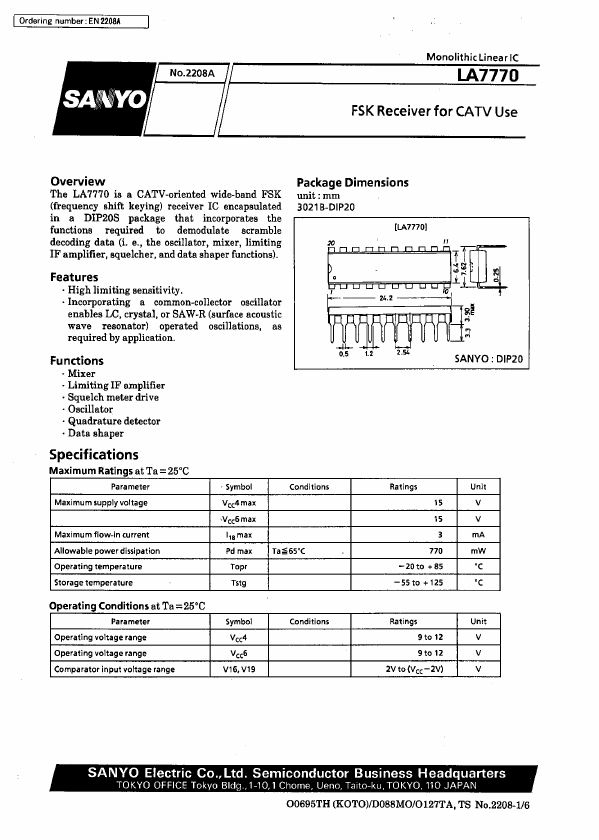 <?=LA7770?> डेटा पत्रक पीडीएफ