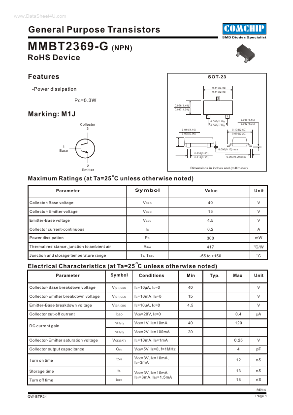 MMBT2369-G Comchip Technology