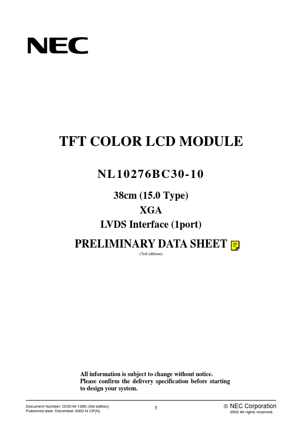 NL10276BC30-10 NEC