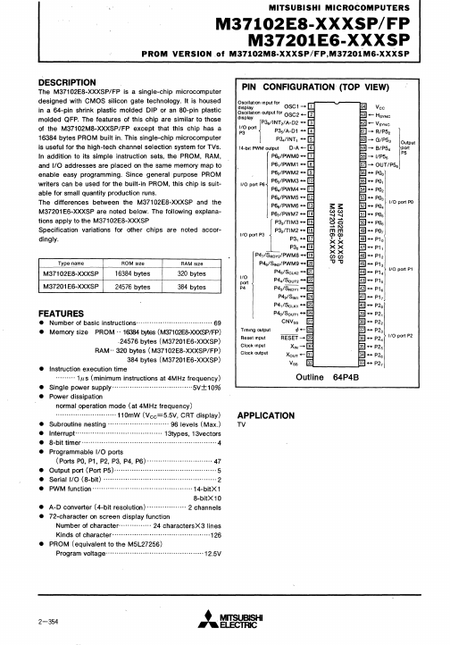 M37102E8-XXXSP Mitsubishi