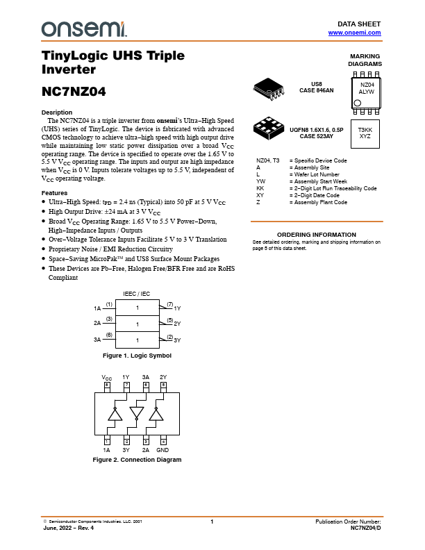 NC7NZ04 ON Semiconductor