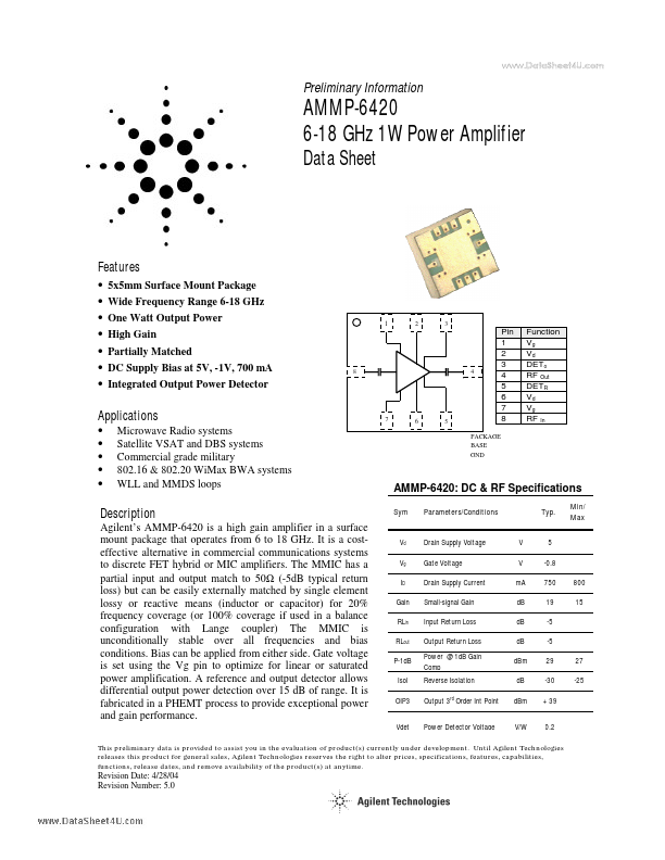 AMMP-6420 Agilent Technologies