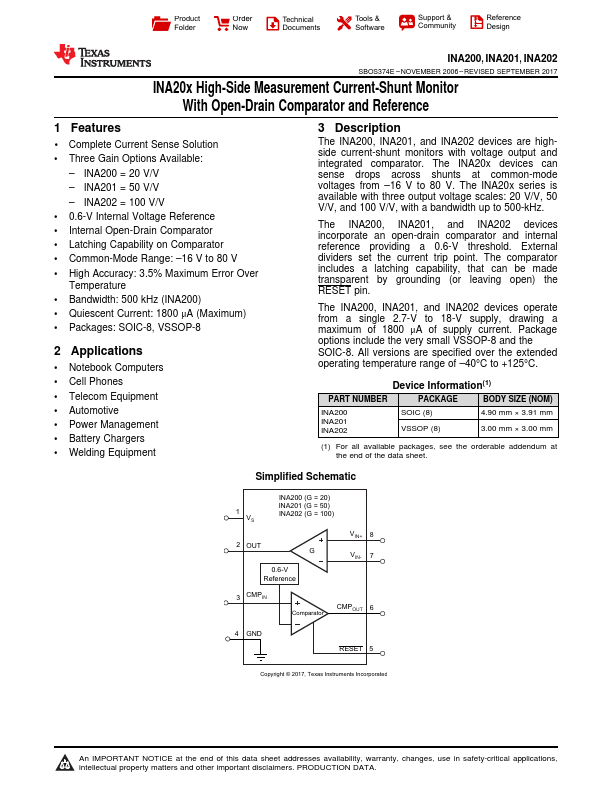 INA202 Texas Instruments