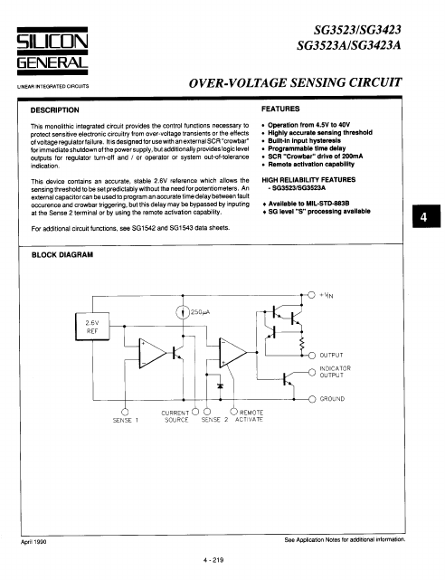 SG3423 Linfinity Microelectronics