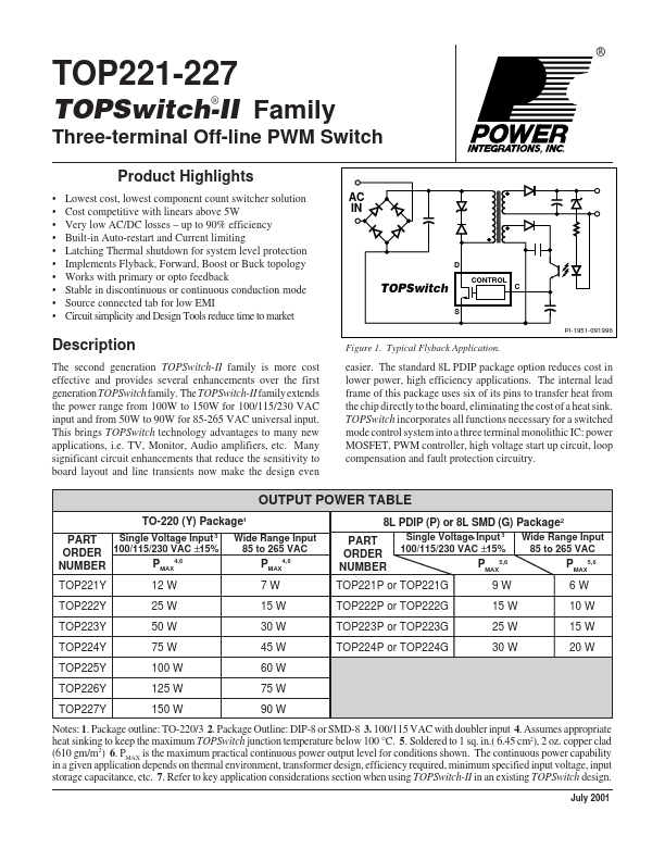 TOP227Y Power Integrations  Inc.