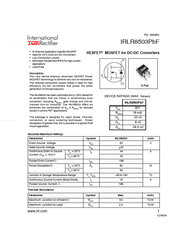 IRLR8503PBF