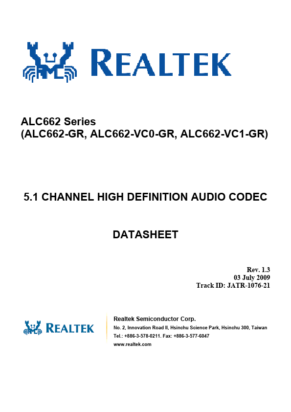 <?=ALC662-VC1-GR?> डेटा पत्रक पीडीएफ