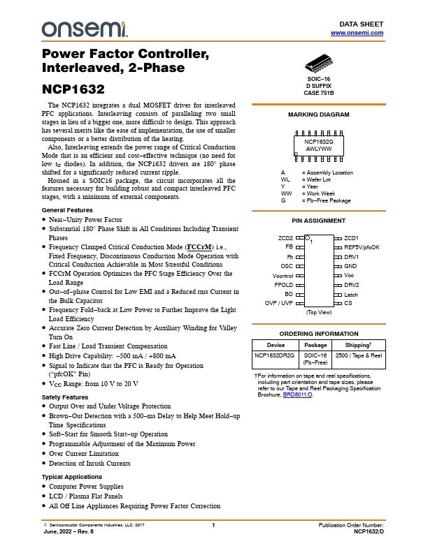 NCP1632 ON Semiconductor