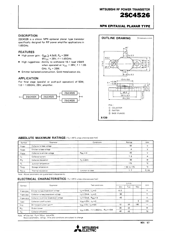 2SC4526 Mitsubishi Electric Semiconductor
