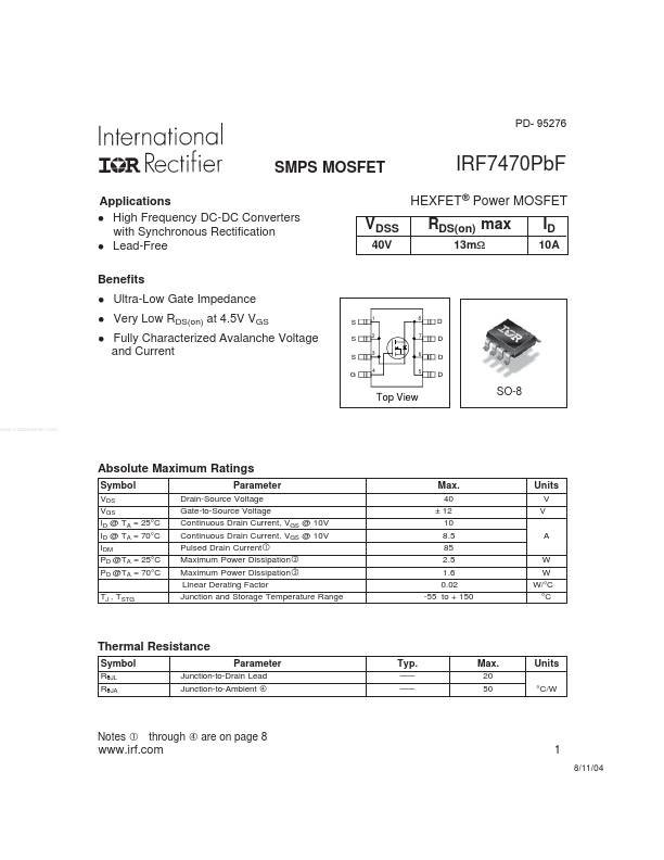 IRF7470PBF International Rectifier