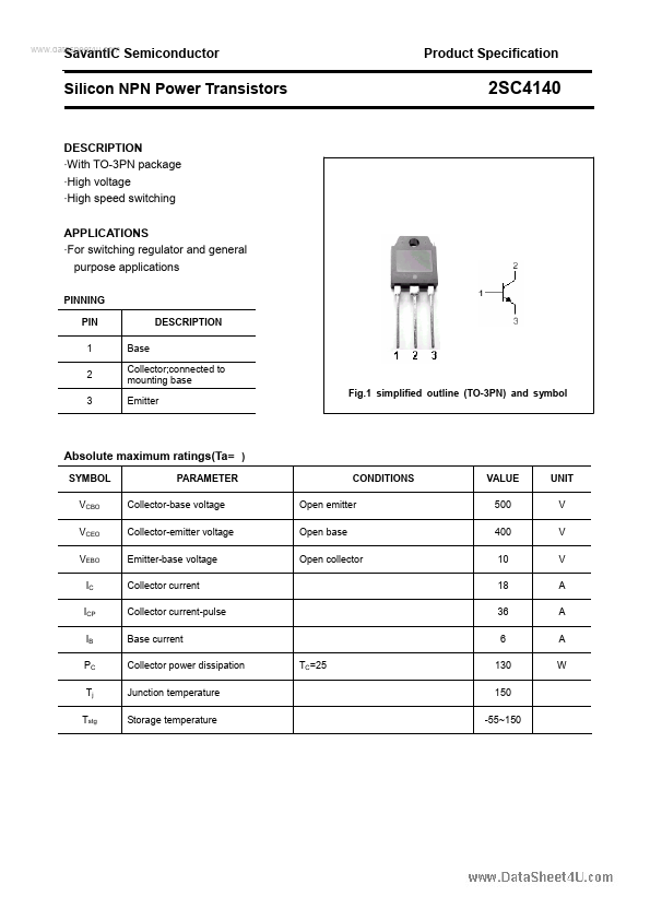 <?=2SC4140?> डेटा पत्रक पीडीएफ