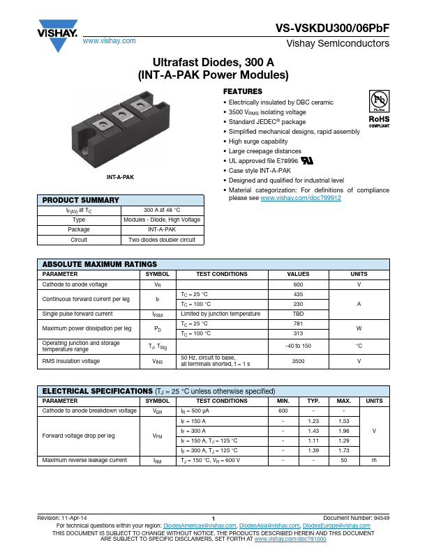 VS-VSKDU300-06PbF