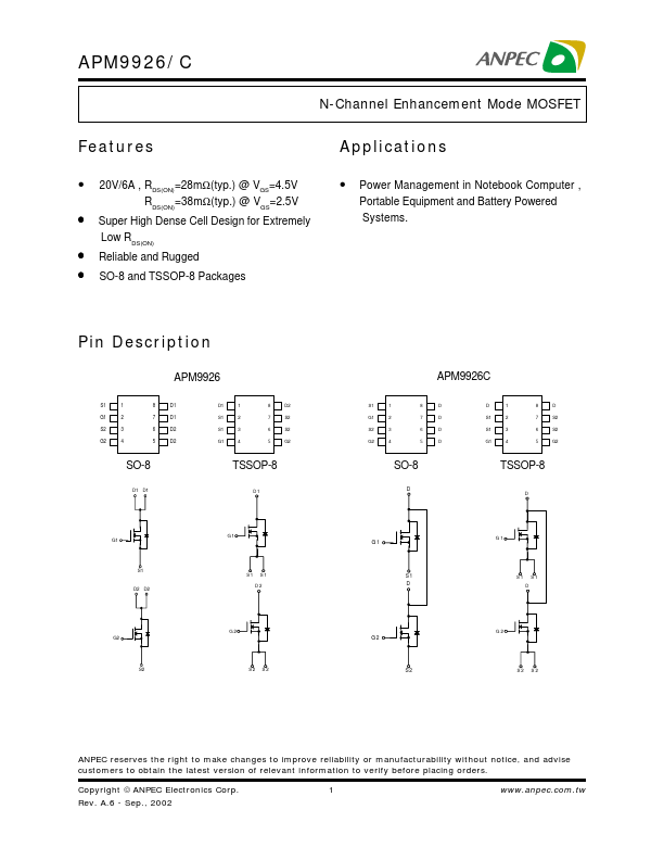 APM9926 ANPEC