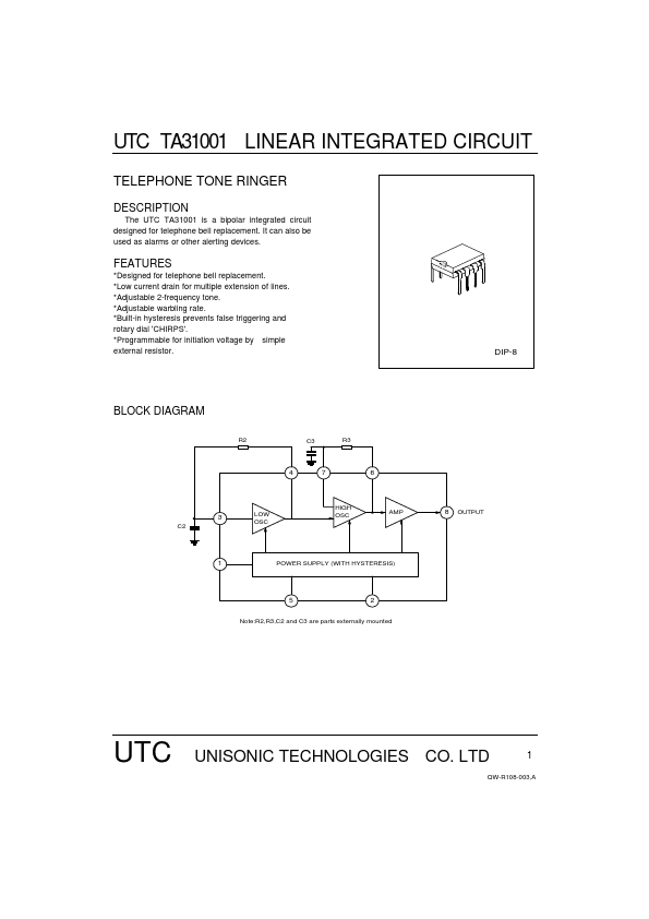 UTCTA31001 Unisonic Technologies
