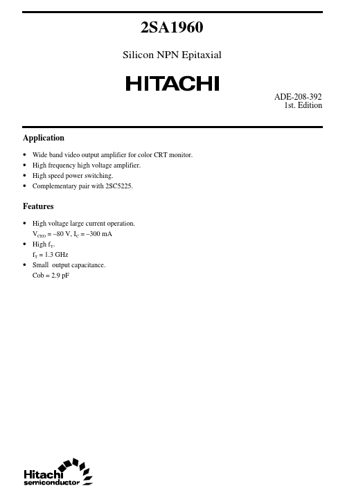 2SA1960 Hitachi Semiconductor