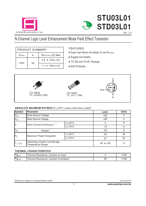 STD03L01 SamHop Microelectronics